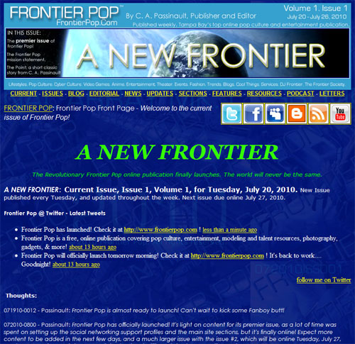 Frontier Pop issue 1, Volume 1: A New Frontier. Our premier issue!
